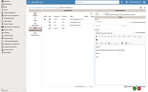 Distribution by e-mail Distribution by e-mail